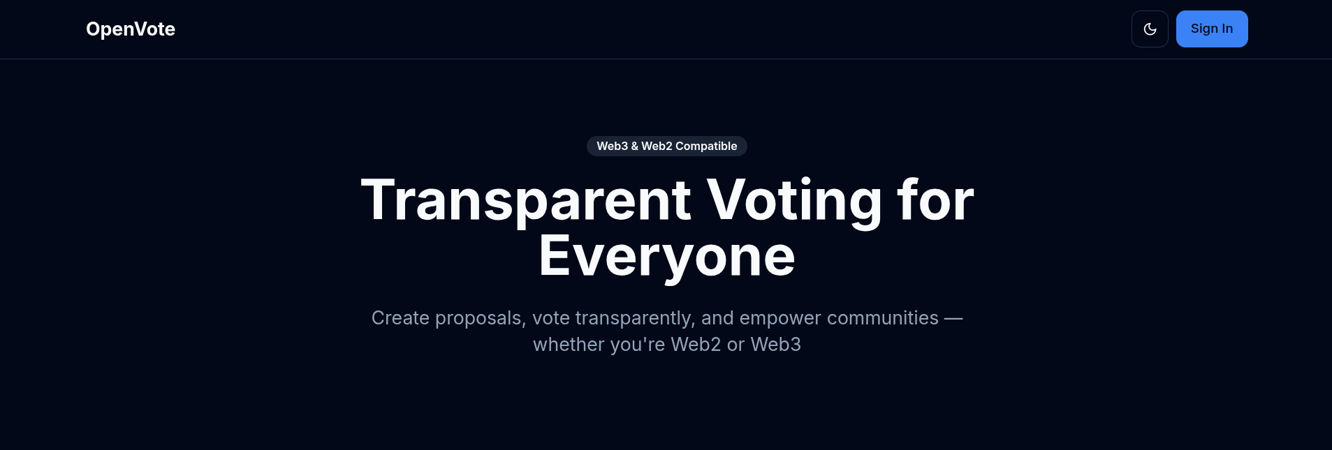 OpenVote — Project Screenshot